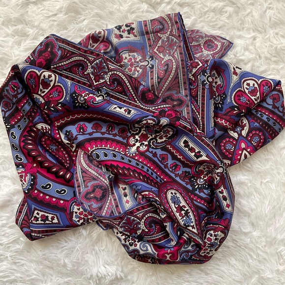 Talbots Paisley Purple Silk Scarf - Picture 3 of 6